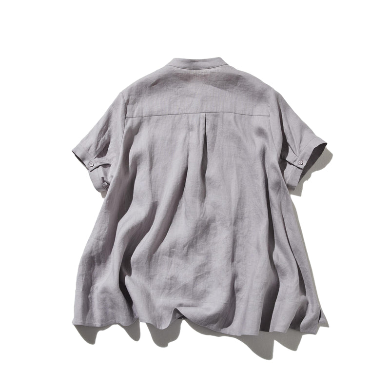夏に嬉しい通気性◎ 上質リネンの半袖シャツ 羽織りコーデにも　リネン100％　　 250513