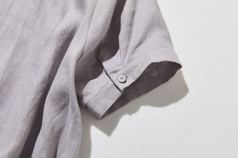 夏に嬉しい通気性◎ 上質リネンの半袖シャツ 羽織りコーデにも　リネン100％　　 250513