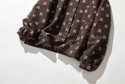 A stylish short outerwear made of cotton tweed fabric (230918-1)