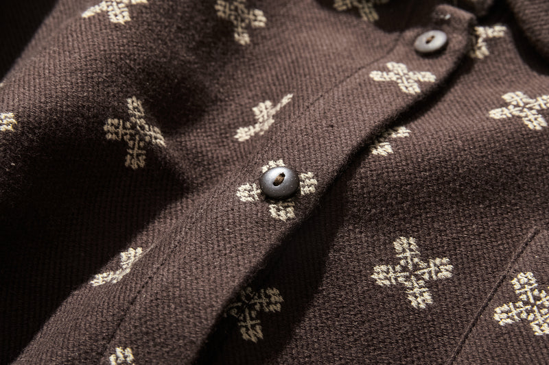 A stylish short outerwear made of cotton tweed fabric (230918-1)