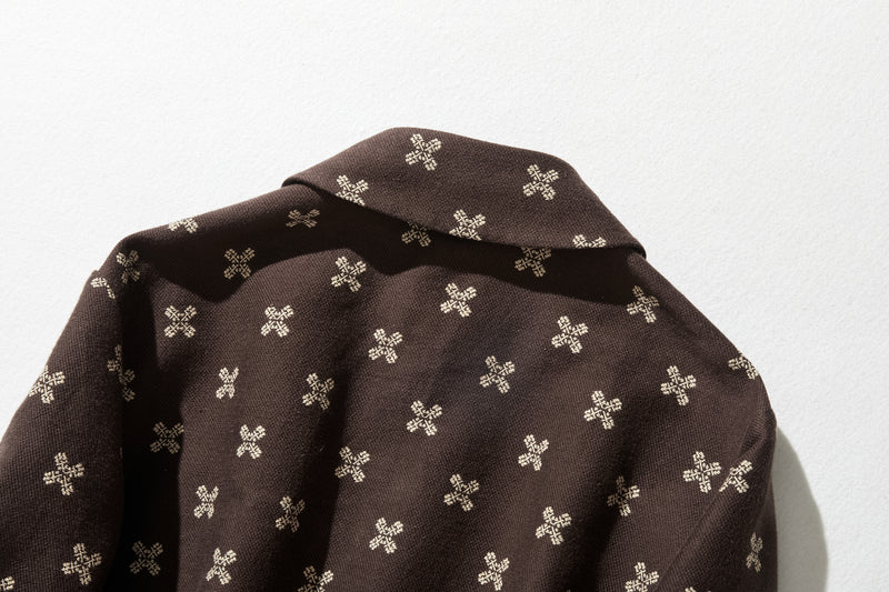 A stylish short outerwear made of cotton tweed fabric (230918-1)