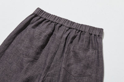 【2025新色】ウエストが楽な着やせワイドパンツ　リネンロングパンツ　秋冬にも　200907