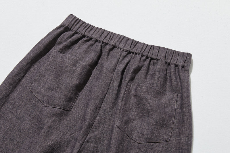 【2025新色】ウエストが楽な着やせワイドパンツ　リネンロングパンツ　秋冬にも　200907