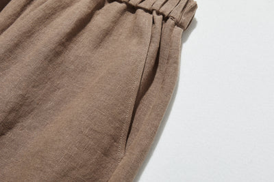 【2025新色】ウエストが楽な着やせワイドパンツ　リネンロングパンツ　秋冬にも　200907