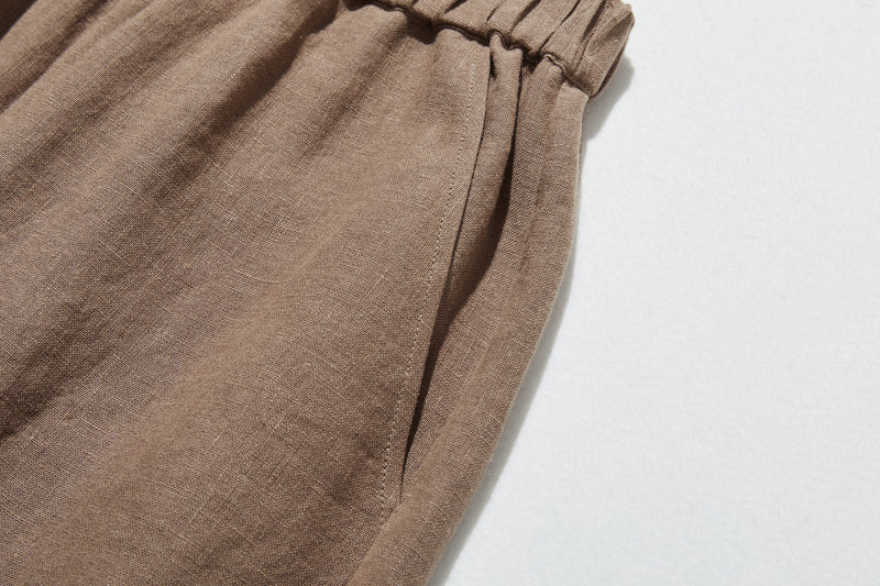 【2025新色】ウエストが楽な着やせワイドパンツ　リネンロングパンツ　秋冬にも　200907