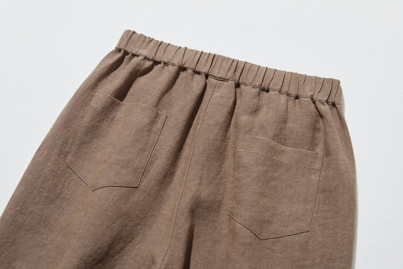 【2025新色】ウエストが楽な着やせワイドパンツ　リネンロングパンツ　秋冬にも　200907