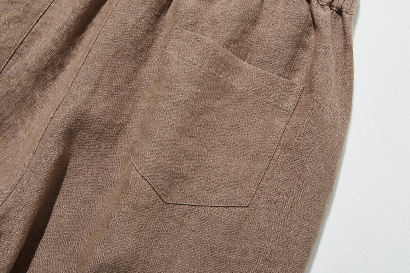【2025新色】ウエストが楽な着やせワイドパンツ　リネンロングパンツ　秋冬にも　200907