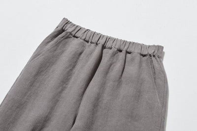 【2025新色】ウエストが楽な着やせワイドパンツ　リネンロングパンツ　秋冬にも　200907