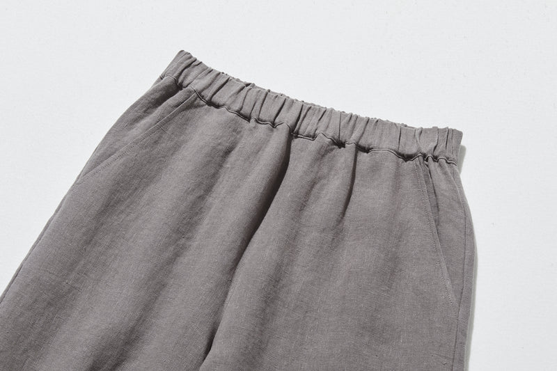 【2025新色】ウエストが楽な着やせワイドパンツ　リネンロングパンツ　秋冬にも　200907