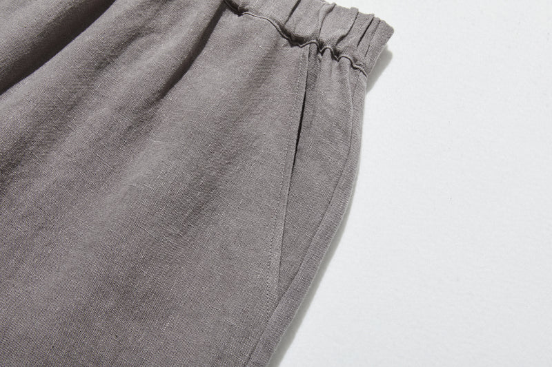 【2025新色】ウエストが楽な着やせワイドパンツ　リネンロングパンツ　秋冬にも　200907