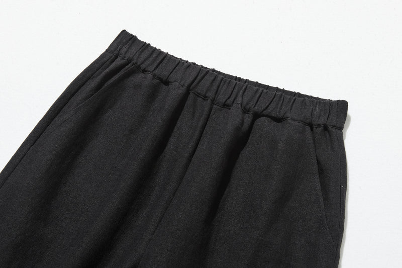 【2025新色】ウエストが楽な着やせワイドパンツ　リネンロングパンツ　秋冬にも　200907