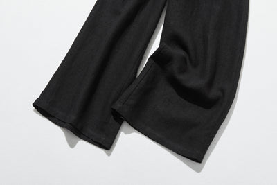 【2025新色】ウエストが楽な着やせワイドパンツ　リネンロングパンツ　秋冬にも　200907