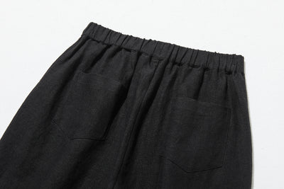 【2025新色】ウエストが楽な着やせワイドパンツ　リネンロングパンツ　秋冬にも　200907