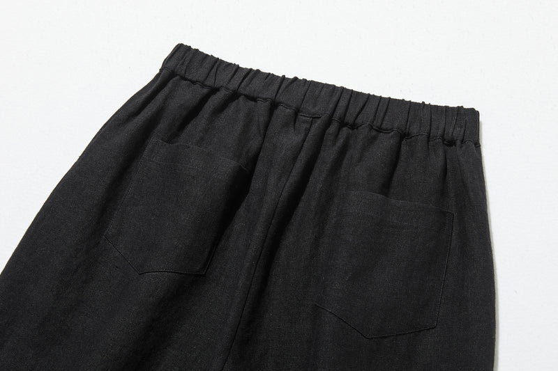 【2025新色】ウエストが楽な着やせワイドパンツ　リネンロングパンツ　秋冬にも　200907