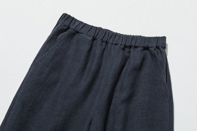 【2025新色】ウエストが楽な着やせワイドパンツ　リネンロングパンツ　秋冬にも　200907