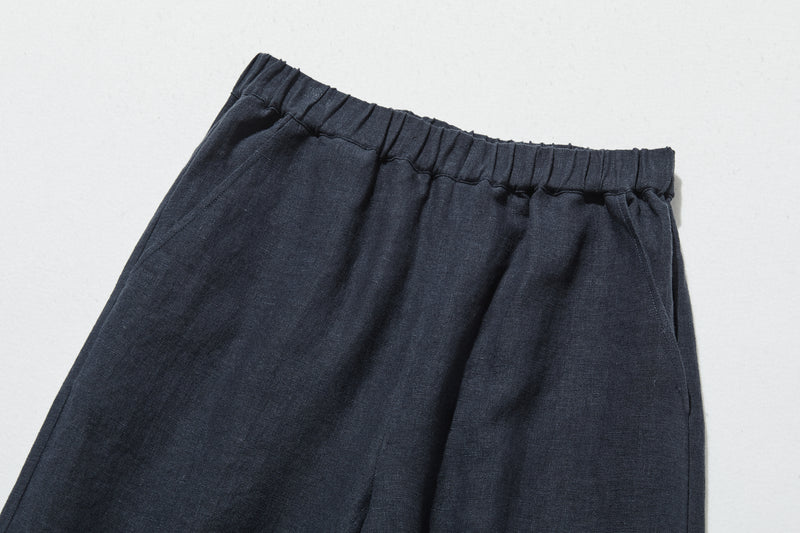 【2025新色】ウエストが楽な着やせワイドパンツ　リネンロングパンツ　秋冬にも　200907