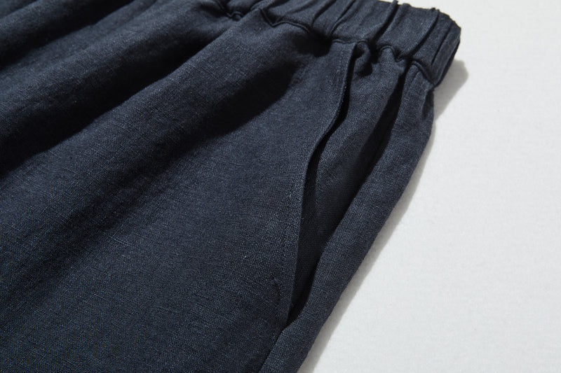 【2025新色】ウエストが楽な着やせワイドパンツ　リネンロングパンツ　秋冬にも　200907