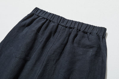 【2025新色】ウエストが楽な着やせワイドパンツ　リネンロングパンツ　秋冬にも　200907