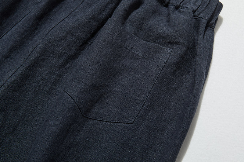 【2025新色】ウエストが楽な着やせワイドパンツ　リネンロングパンツ　秋冬にも　200907