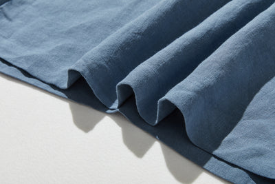 上品なアクセントが映える、フレンチリネンのAラインワンピース　リネンワンピース 250916