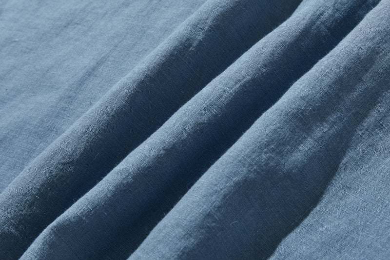 上品なアクセントが映える、フレンチリネンのAラインワンピース　リネンワンピース 250916