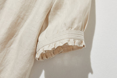 上品な着こなしに♪ リネン100% バンドカラーシャツ リネンブラウス 半袖シャツ　　250509