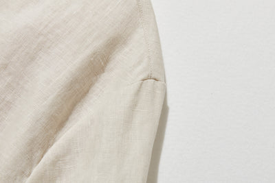 上品な着こなしに♪ リネン100% バンドカラーシャツ リネンブラウス 半袖シャツ　　250509