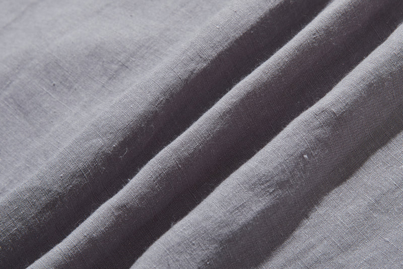 上品なアクセントが映える、フレンチリネンのAラインワンピース　リネンワンピース 250916