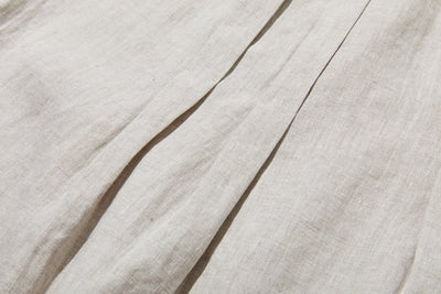 シンプルだけど、どこか特別 プリーツ加工シャツブラウス リネン100％シャツ　250915-1