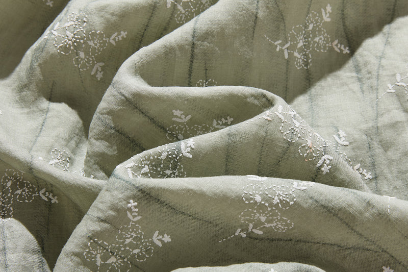 ナチュラルな大人可愛いを叶える 麻100% フラワーフレアスカート　ギャザースカート 　250706