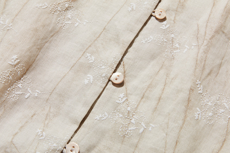 「きちんと感」と「リラックス感」の絶妙なバランス 7分袖ブラウス　麻100％　　250604