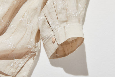 「きちんと感」と「リラックス感」の絶妙なバランス 7分袖ブラウス　麻100％　　250604