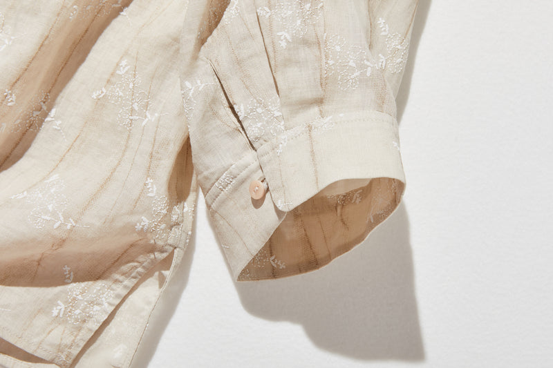 「きちんと感」と「リラックス感」の絶妙なバランス 7分袖ブラウス　麻100％　　250604