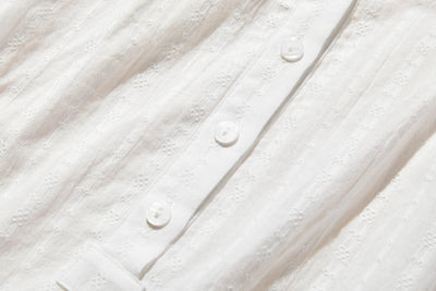 大人可愛い抜け感放つ　7分袖ブラウス　コットン100％ 　ホワイト　250602-1