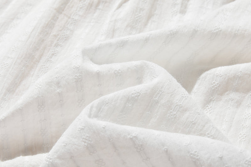 大人可愛い抜け感放つ　7分袖ブラウス　コットン100％ 　ホワイト　250602-1