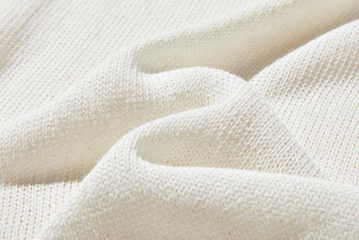 吸湿速乾！ 大人カジュアルニットプルオーバー　和紙糸ニット　オフィス対応　夏物ニット　ホワイト250805-1