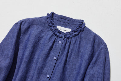 大人の上品で可愛らしい雰囲気をまとうリネン ブラウス　リネン100％　シャツブラウス 250914