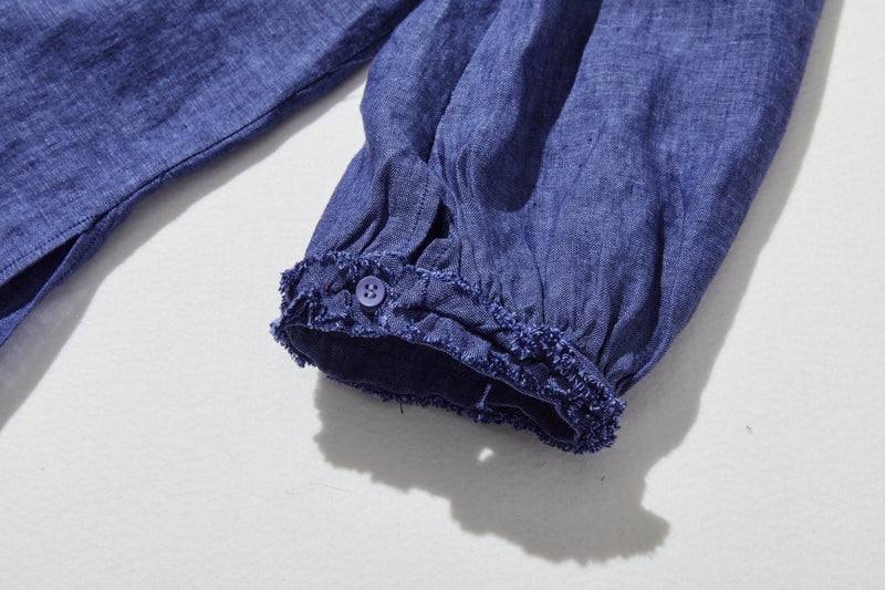 大人の上品で可愛らしい雰囲気をまとうリネン ブラウス　リネン100％　シャツブラウス 250914