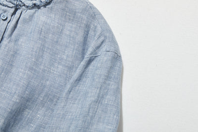 大人の上品で可愛らしい雰囲気をまとうリネン ブラウス　リネン100％　シャツブラウス 250914