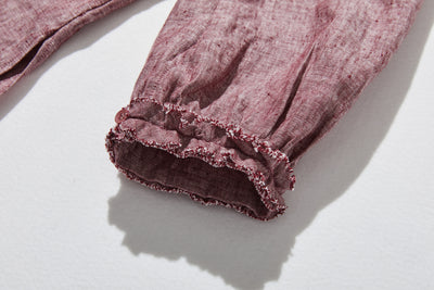 大人の上品で可愛らしい雰囲気をまとうリネン ブラウス　リネン100％　シャツブラウス 250914