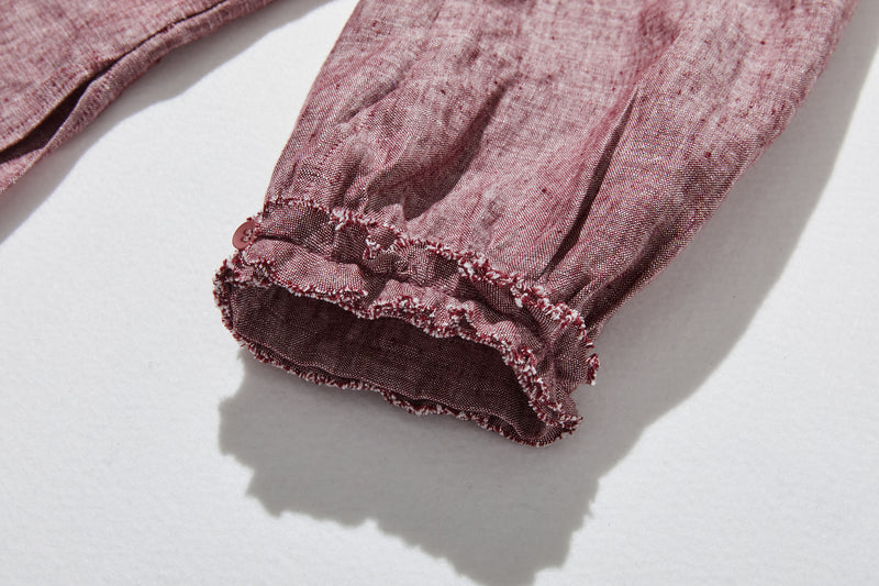 大人の上品で可愛らしい雰囲気をまとうリネン ブラウス　リネン100％　シャツブラウス 250914