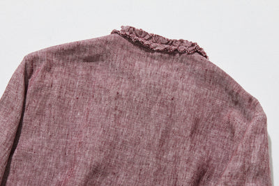 大人の上品で可愛らしい雰囲気をまとうリネン ブラウス　リネン100％　シャツブラウス 250914