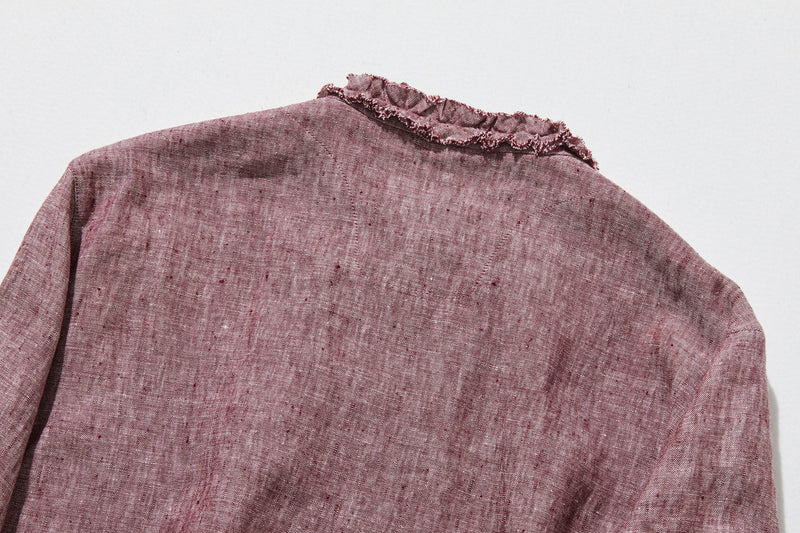 大人の上品で可愛らしい雰囲気をまとうリネン ブラウス　リネン100％　シャツブラウス 250914