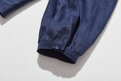 フロントフリルが可愛い フランチリネン100％　シャツブラウス 250913