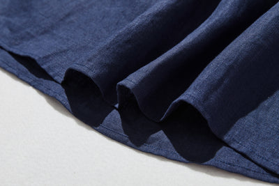 フロントフリルが可愛い フランチリネン100％　シャツブラウス 250913