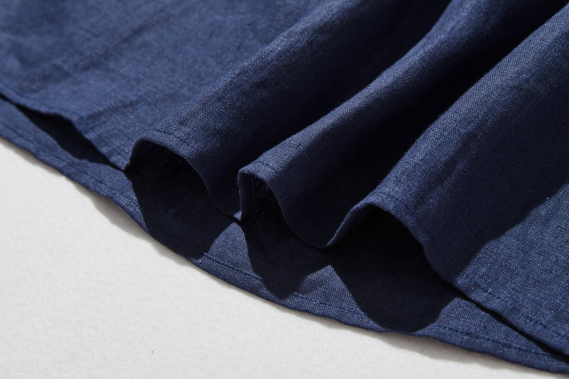 フロントフリルが可愛い フランチリネン100％　シャツブラウス 250913