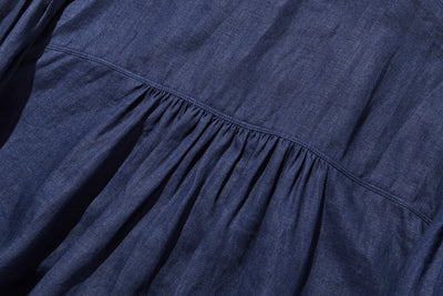 フロントフリルが可愛い フランチリネン100％　シャツブラウス 250913