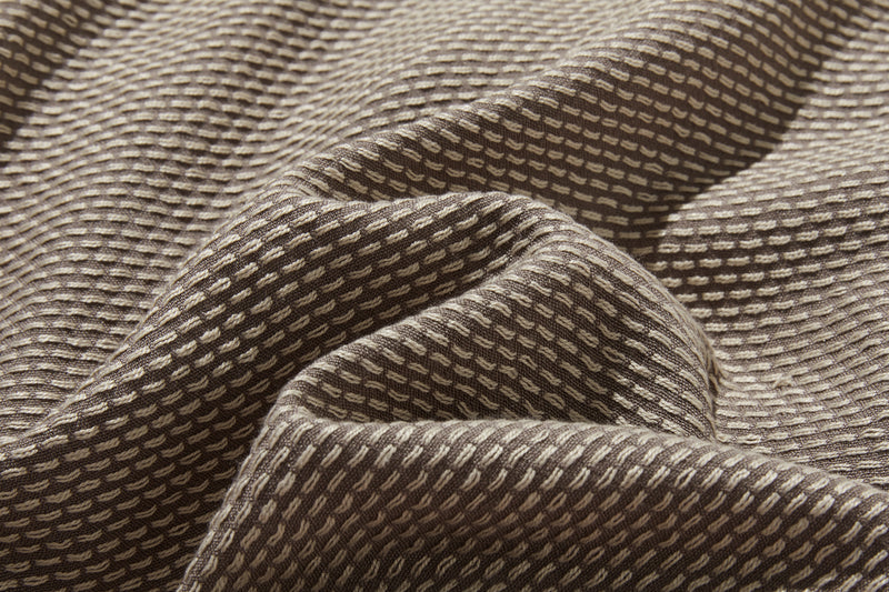 立体シルエットが美しい、ドット織りシャツブラウス　 長袖ブラウス　250919-1