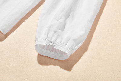 フロントフリルが可愛い フランチリネン100％　シャツブラウス 250913