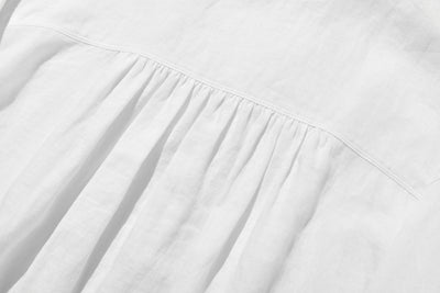 フロントフリルが可愛い フランチリネン100％　シャツブラウス 250913